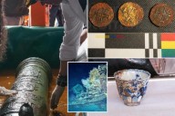 Colombian scientists recover cannon, coins and porcelain cup from 300