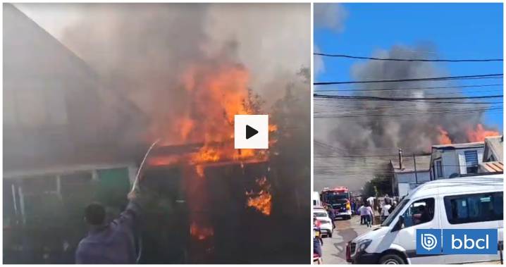 Incendio afecta a viviendas en sector de Santa Sabina en Concepción