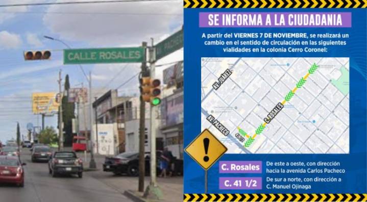Cambiarán sentido a circulación de la calle Rosales