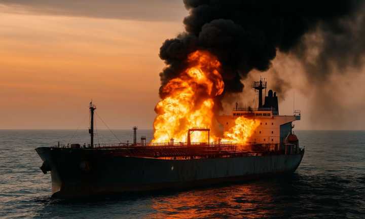 Two oil tankers ablaze after ‘external impact'