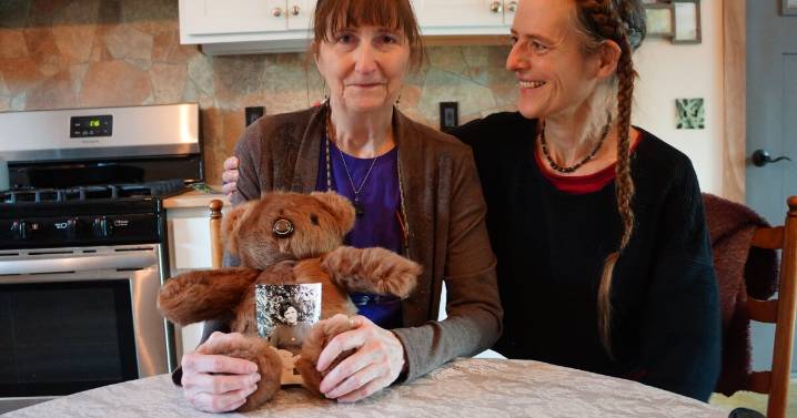 Clare Dolan makes a teddy bear for a neighbor in the darkest part of winter