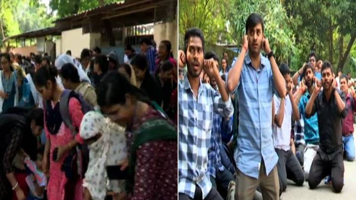 Protest outside OSSC office in Bhubaneswar over delay in Sanskrit LTR merit list release