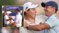 Cameras catch Matt Fitzpatrick's two-word message to Rory McIlroy moments after dramatic final hole eagle forces play