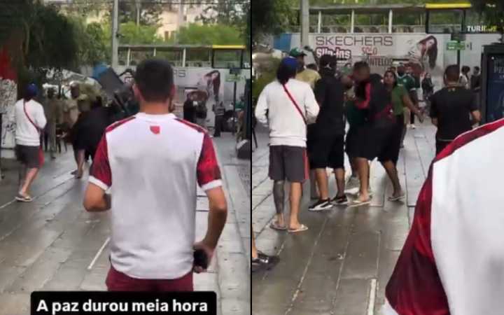 ¡Así no! Registran incidente violento entre hinchas de Flamengo y Palmeiras en Lima