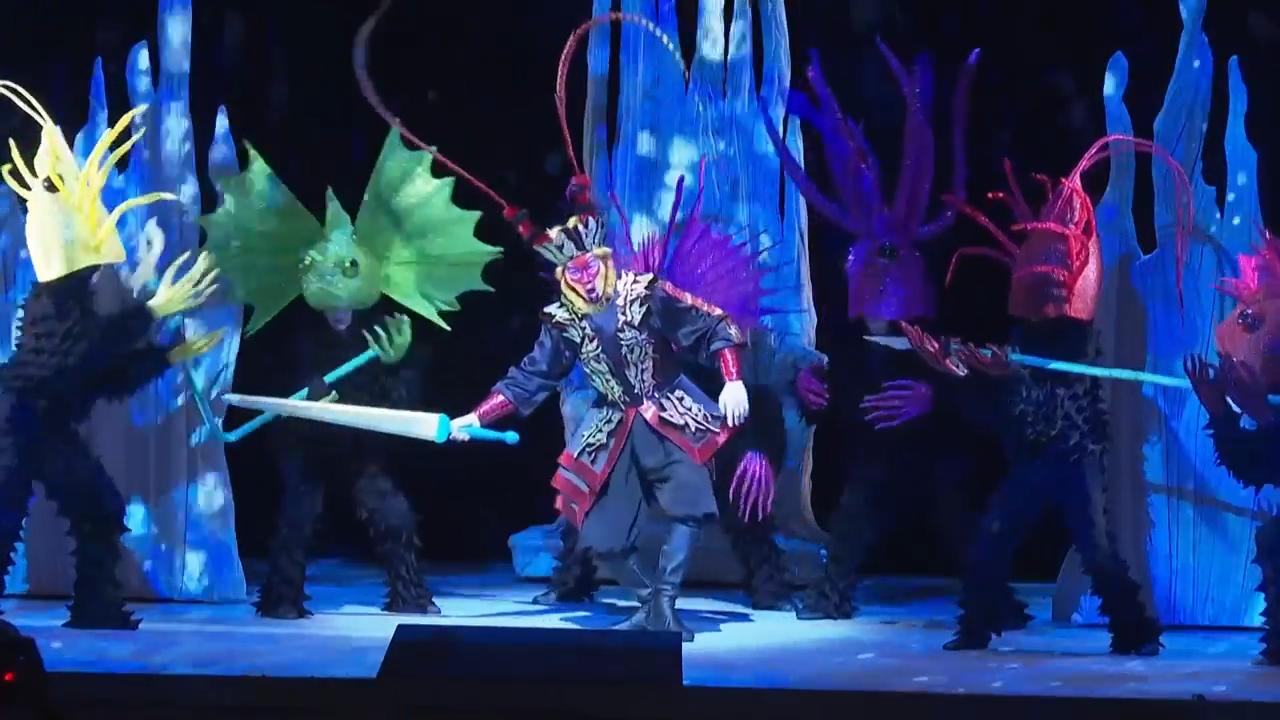 The Monkey King, beloved figure from Chinese mythology, swings onto the stage in San Francisco