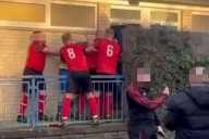 Mallusk: Police investigating after footage appears to show player being attacked by group after NI football match