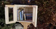 Little library installed at Big Brothers Big Sisters of Flagstaff in partnership with HealthCorps