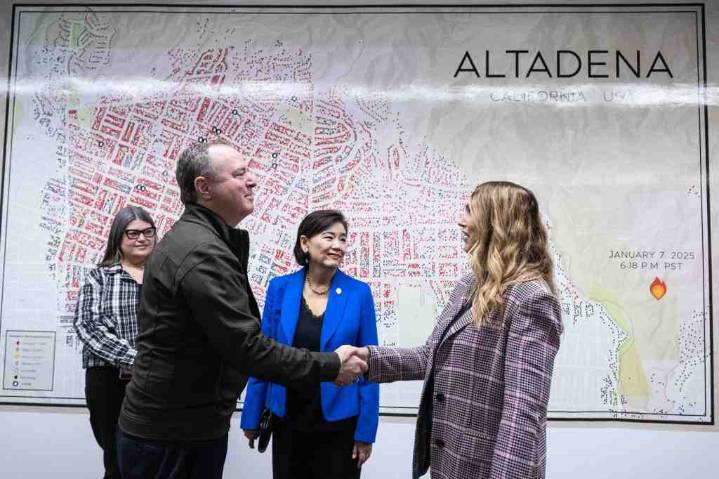 US Sen. Adam Schiff meets with local leaders in Eaton fire burn zone