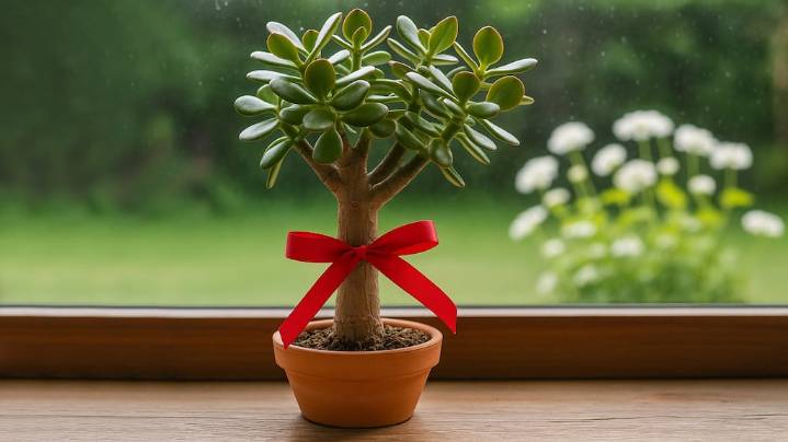 No es para decorar: para qué sirve atar una cinta roja al árbol de jade