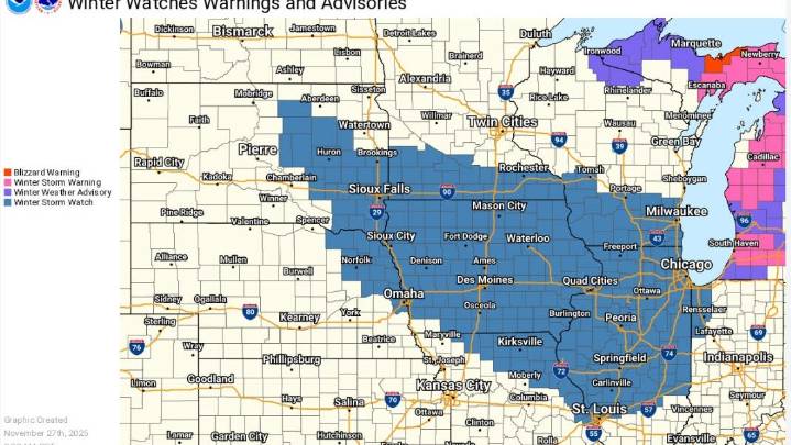 NWS issues winter storm watch for post