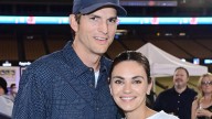 Mila Kunis and Ashton Kutcher 'tag team' work around kids