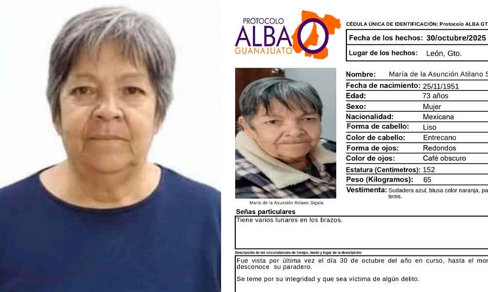 BUSCAN A SEÑORA CON ALZHEIMER DESAPARECIDA EN LEÓN: LLEVA VARIOS DÍAS DESAPARECIDA