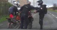 Video shows moment two fleeing motorcyclists crash into each other during North East police chase