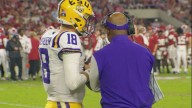 REPORT: LSU QB Garrett Nussmeier not likely to play versus Arkansas due to abdominal injury