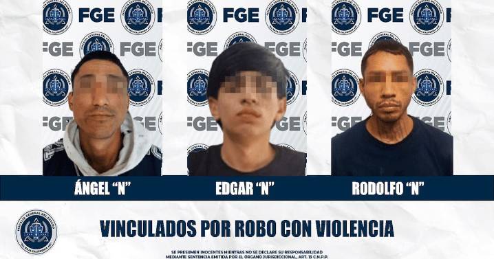 Tres sujetos enfrentan proceso por diversos robos con violencia
