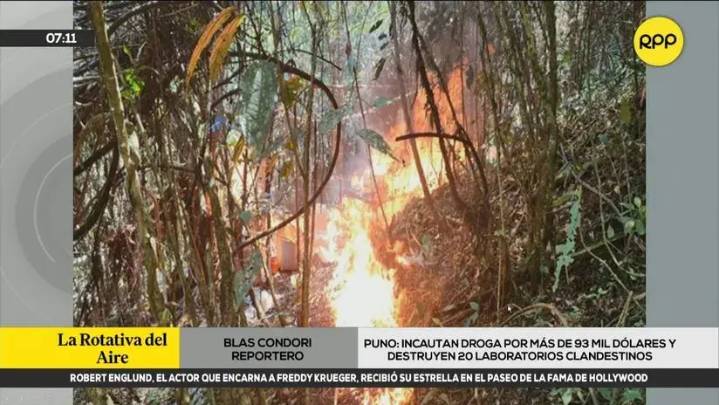 Puno: incautan droga valorizada en 93 mil dólares y destruyen más de 20 laboratorios clandestinos