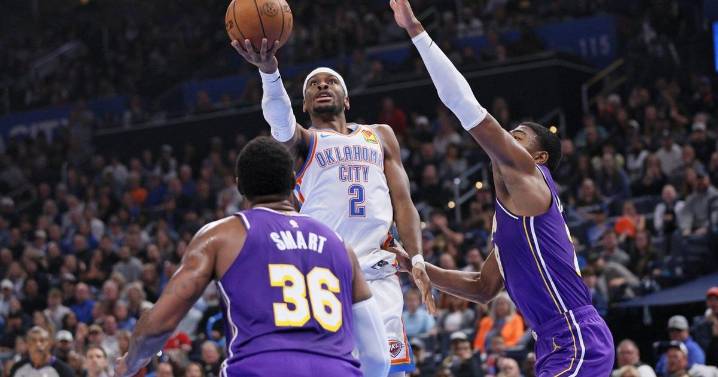 Gilgeous-Alexander scores 30 points as the Thunder beat Doncic and the Lakers 121