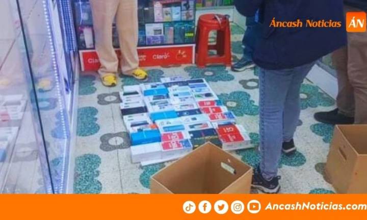 Huaraz: Incautan más de 300 celulares en operativo en la Av. Luzuriaga