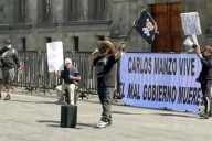 Protestan previo a presentación de Plan Michoacán