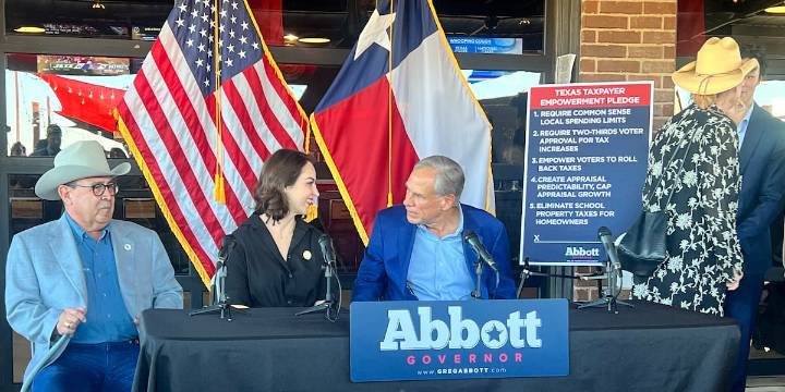 Governor Abbott comes to Temple, Texas to tout property tax relief plan on his road to reelection