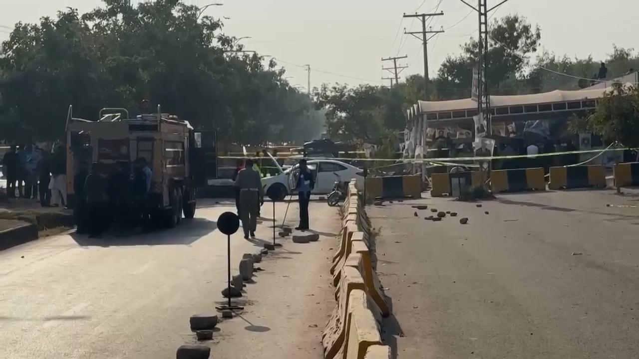 Pakistan's interior minister says a suicide bomber struck outside the Islamabad court