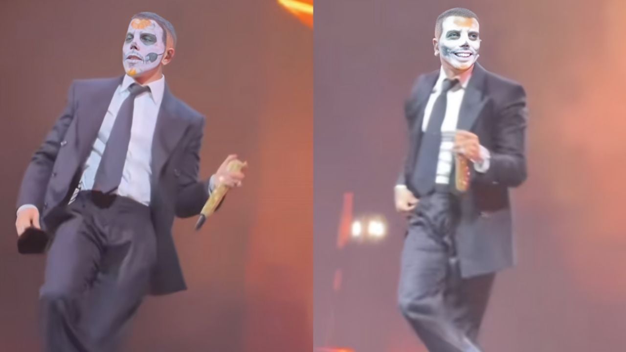 ¡Caída con estilo! Rauw Alejandro se resbala en pleno concierto en CDMX y se vuelve viral