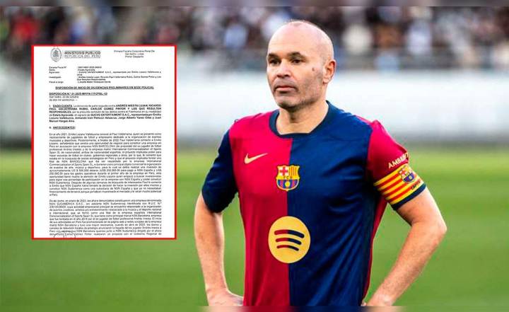 Fiscalía investiga a Andrés Iniesta, exjugador del Barcelona y campeón del mundo, por estafa agravada en Perú