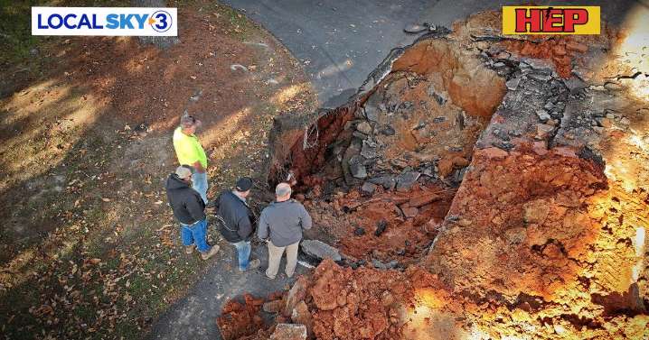 "It's enough to swallow up a whole car": 15 ft. deep sinkhole shocks Chickamauga residents