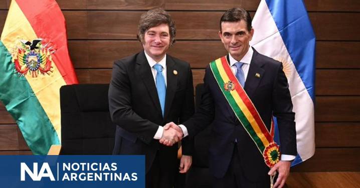 Milei saludó al presidente electo de Bolivia, Rodrigo Paz Pereira tras la ceremonia de asunción