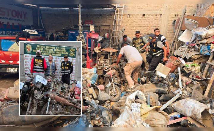 Policía incauta más de 30 motos y autopartes en taller y vivienda de Chiclayo