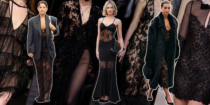 El vestido de fiesta negro y de encaje será el más buscado para cenas y eventos de Navidad, palabra de estilistas