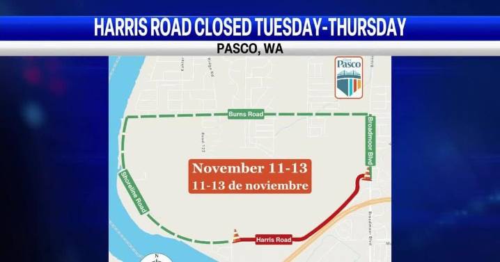 Harris Road in Pasco closed for construction until Thursday