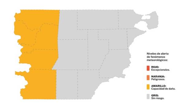 Rige un alerta amarilla por altas temperaturas para este lunes en la zona cordillerana
