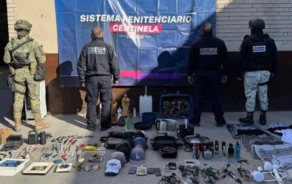 Hallan armas hechizas, pipas y aparatos eléctricos en revisión del Cereso 3