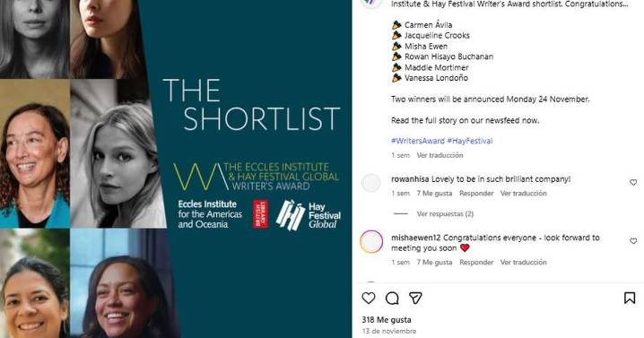 Escritora Vanessa Londoño gana premio de la Biblioteca Británica