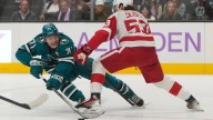 James van Riemsdyk’s shootout goal lifts Red Wings over Sharks