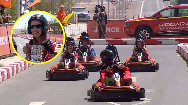 Carla Jara fue la ganadora del karting de la Teletón en Sierra Gorda: "Me chocaron estos traicioneros"