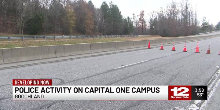 Driver arrested after crashing into Capital One campus in Goochland