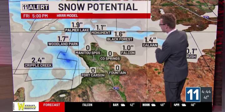Rain and snow arrive Thursday afternoon