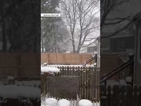 Upstate New Yorkers Battle Lake-Effect Snow, Blanketing the Northeast in White #shorts