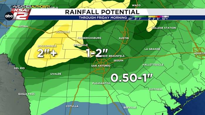 Rain, heavy at times, arrives late Wednesday into Thursday