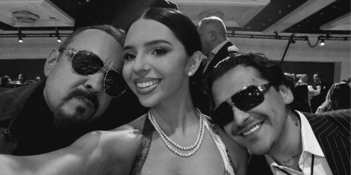 Ángela presume fotografías con Pepe Aguilar y Christian Nodal en los Latin Grammy 2025