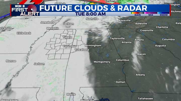 Dry for now, rain later