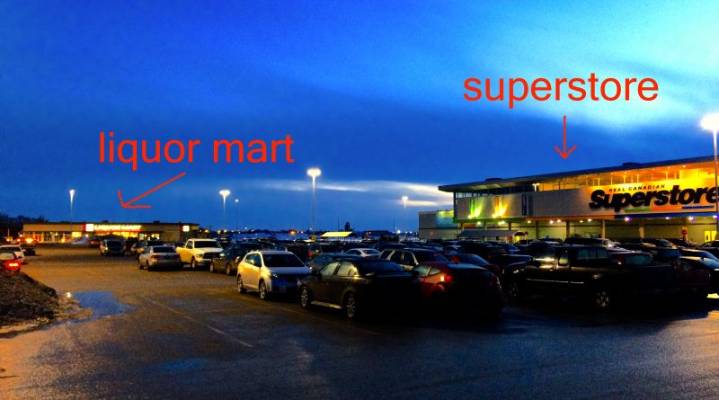 Superstore Lot Fills Up With Liquor Mart Customers