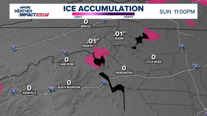 Weather Impact Alert: Minor ice accumulation possible in the mountains early Sunday