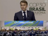 Macron llama en Belém al compromiso frente al cambio climático