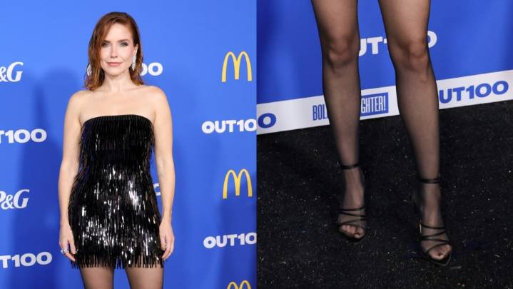 Sophia Bush Opts For Lace-up Heels at the OUT100 Celebration