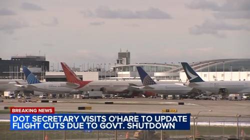 At Chicago O'Hare Airport, Sean Duffy, Transportation secretary, says massive disruption possible if government shutdown drags on