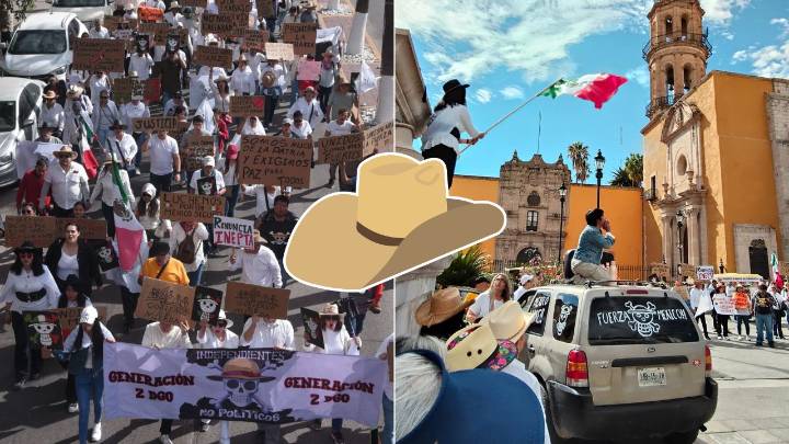 Marcha del Sombrero reúne a más de 500 manifestantes en la ciudad de Durango