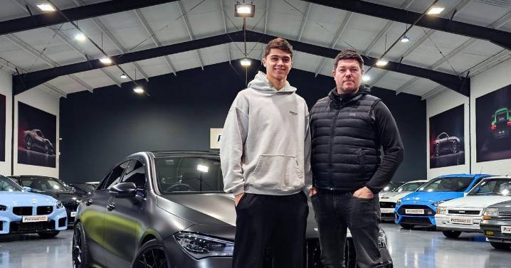 Newcastle United's Lewis Miley seen at County Durham garage